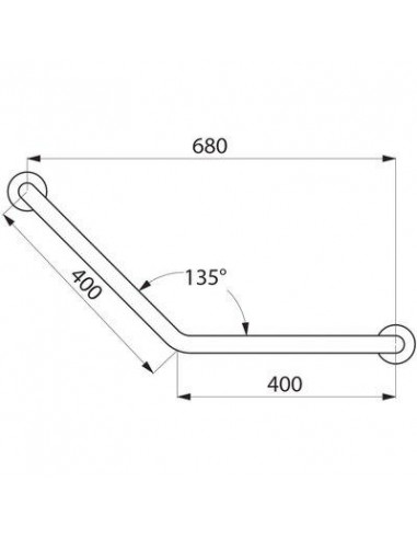 BARRE COUD 135° INOX 40CM D.32 DELABIE 5081P2