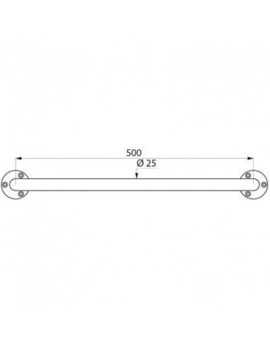 BARRE DT ECO 500MM INOX D.25 DELABIE 532