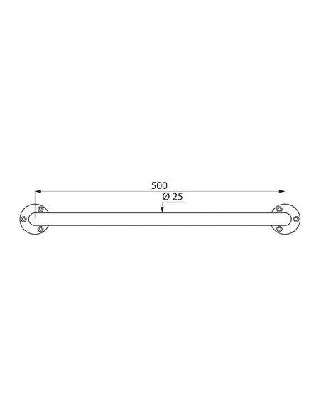 BARRE DT ECO 500MM INOX D.25 DELABIE 532