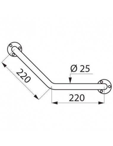 BARRE COUD 135° INOX 22CM D25 DELABIE 550