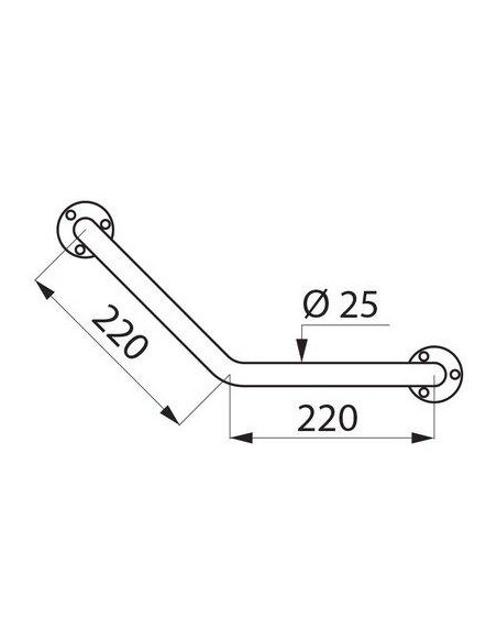 BARRE COUD 135° INOX 22CM D25 DELABIE 550