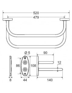 PORTE-SERVIETTE CHR FIXE 2 BR GODONNIER 0422C0 2