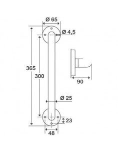 BARRE DROITE CHROME 30CM PELLET 822964 2
