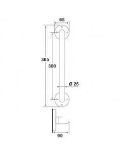 BARRE DROITE ACIER BLANC 30CM GODONNIER 449830 2
