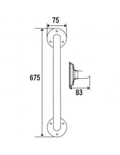 BARRE DROITE LAITON CHR 60CM PELLET 0498S0 2