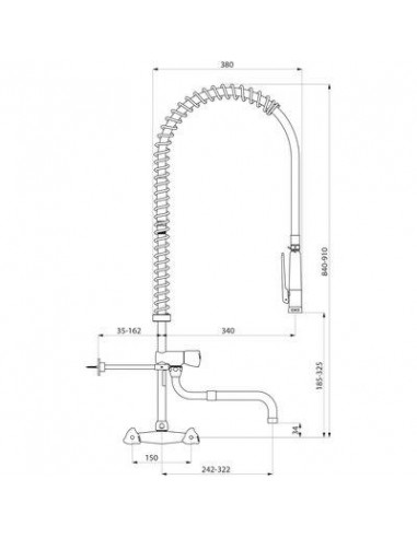 MEL MURAL DOUCHE-VAISSELLE+BEC DELABIE G6432