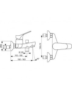 MITIGEUR BAIN DOUCHE BRIVE JACOB DELAFON E75766-CP 2