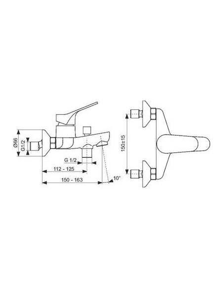 MITIGEUR BAIN DOUCHE BRIVE JACOB DELAFON E75766-CP