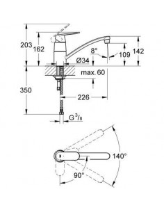 EUROSMART COSMO CUIS. BEC BAS GROHE 32844000 2