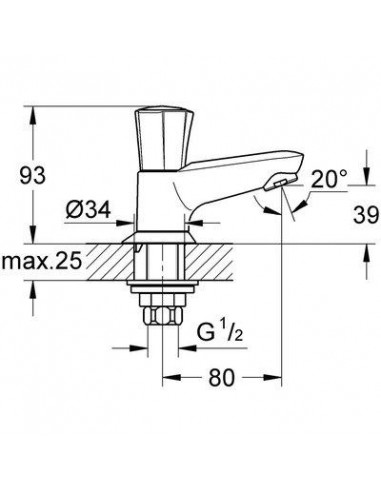 ROBINET DE LAVABO COSTA L GROHE 20404001