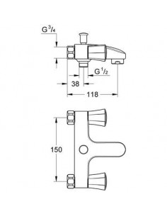 MELANGEUR BAIN DOUCHE COSTA L GROHE 25453001 2