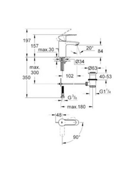 MIT EUROSTYLE COSMO LAVABO CH3 GROHE 2337420E