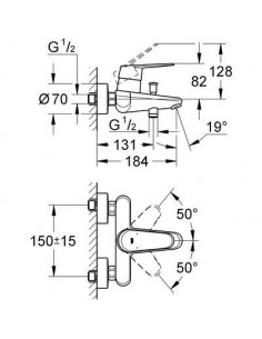 MIT B/D MURAL EURODISC COSMO GROHE 33390002 2