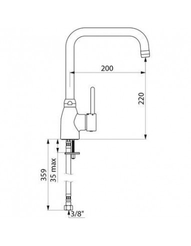 MITIGEUR EVIER BEC ORIENT L200 DELABIE 2506T2
