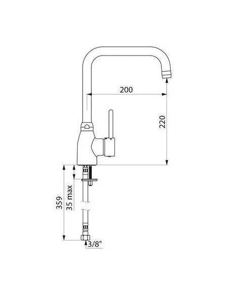 MITIGEUR EVIER BEC ORIENT L200 DELABIE 2506T2