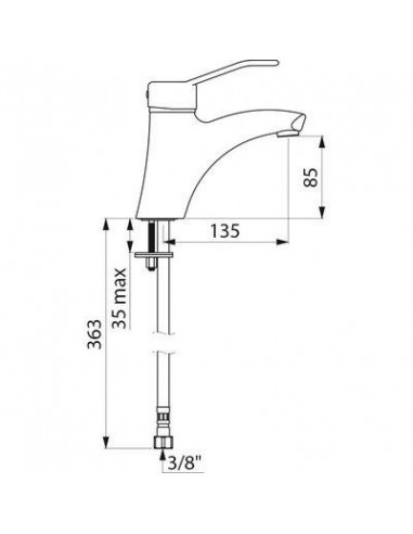 MITIGEUR LAVABO BEC FIXE SANS DELABIE 2521