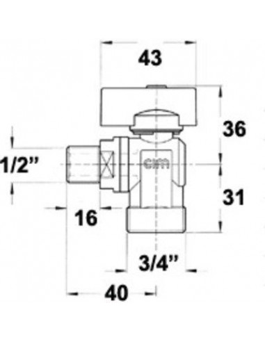 ROBINET M.A.L.1/4 TOUR 15X21-20X27 39SANSMARQUE15/21-20/27