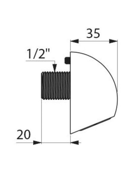 ROUND POMME DE DCH M1/2" ENC. DELABIE 709000