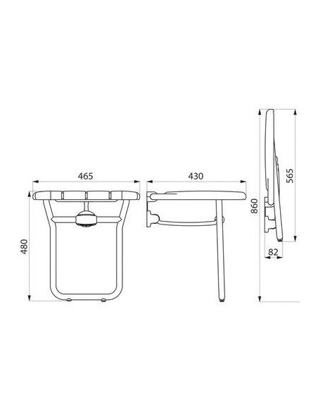 SIEGE DE DCH ALU REL A PIED DELABIE 510410