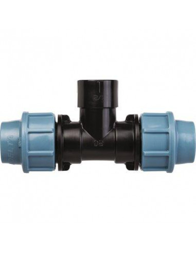 Raccord té avec dérivation Polypropylène À serrage extérieur PE 25 F20X27 UNIDELTA UTT253/4