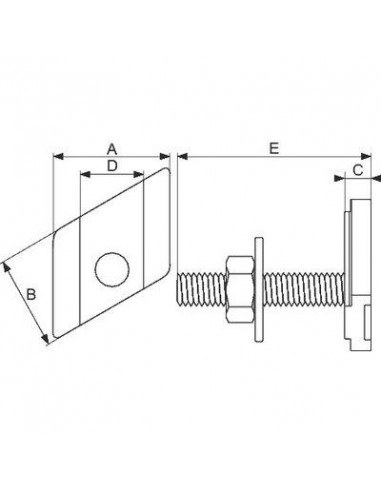 VIS COULISSANTE M 8X20 + ECROU FLAMCO 70450