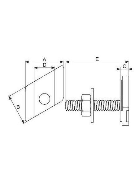 VIS COULISSANTE M 8X20 + ECROU FLAMCO 70450