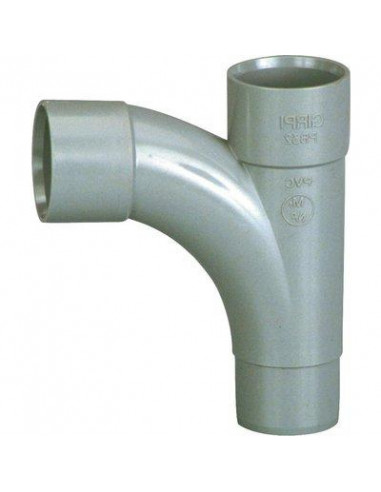 Raccord pied de biche à 87°30 d'évacuation PVC Double emboîture Mâle-Femelle D.40mm GIRPI XPB40_S10