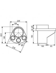 MULTI CONNECTEUR 3 TROUS DN100 3024795 2