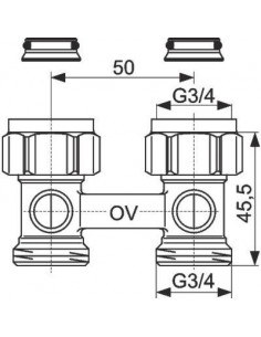 RACC ARRET DT ZB 3/4" X 3/4" OVENTROP 1015813 2