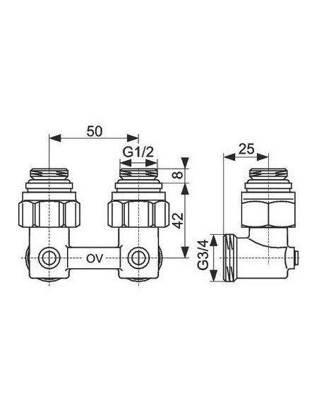 RACCORD ARRET EQ ZB 1/2"M X 3/4"M OVENTROP 1015884