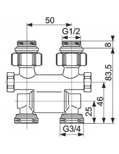 RACCORD ARRET OR ZB 1/2"M X 3/4" M OVENTROP 1015781