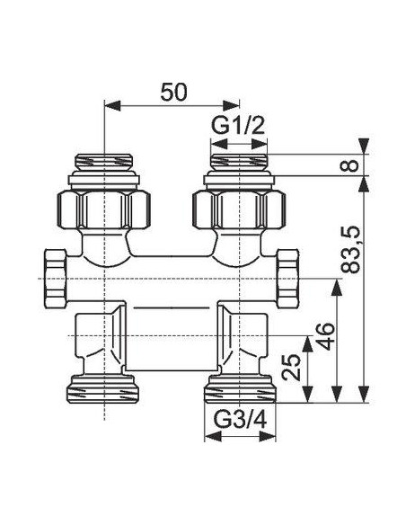 RACCORD ARRET OR ZB 1/2"M X 3/4" M OVENTROP 1015781