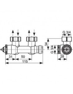 ROBINET THERMO EQ G3/4 E X G3/4 M OVENTROP 1184014 2