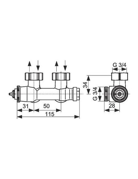 ROBINET THERMO EQ G3/4 E X G3/4 M OVENTROP 1184014