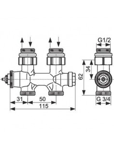 ROBINET THERMO DT G1/2 M X G3/4 M OVENTROP 1184083 2