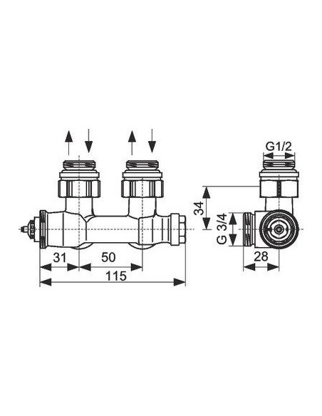 ROBINET THERMO EQ G1/2 M X G3/4 M OVENTROP 1184084