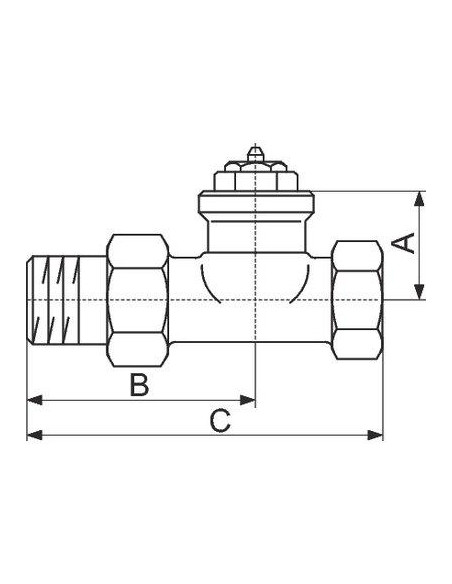 ROBINET THERMOSTAT DROIT AV9 3/8" OVENTROP 1183803