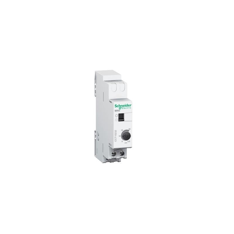 Acti9 MINs minuterie 30s..20mn contact 16A/230Vca marche forcée SCHNEIDER CCT15232