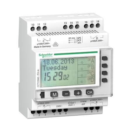 Acti9 ITA interrupteur horaire annuel 24h/7jours/année 4 canaux SCHNEIDER CCT15940