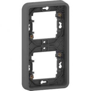 Mureva Styl Cadre 2 postes vertical encastré IP55 IK08 gris SCHNEIDER MUR34151