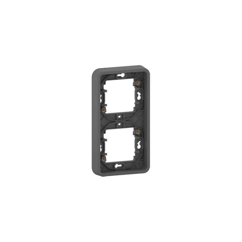 Mureva Styl Cadre 2 postes vertical encastré IP55 IK08 gris SCHNEIDER MUR34151