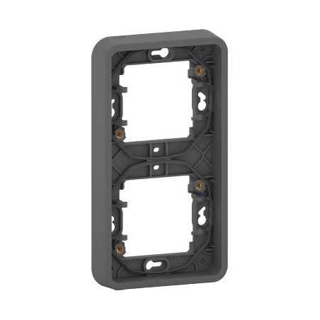Mureva Styl Cadre 2 postes vertical encastré IP55 IK08 gris SCHNEIDER MUR34151