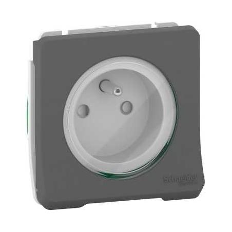 Mureva Styl Prise de courant 2P+T composable -IP55-IK08 connex auto gris SCHNEIDER MUR36133