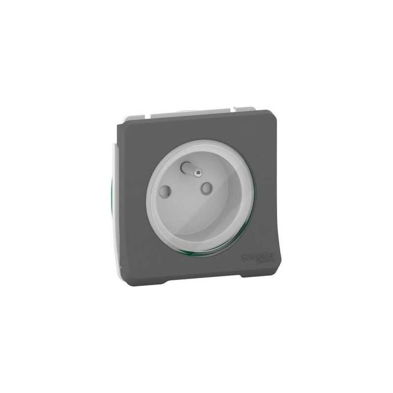 Mureva Styl Prise de courant 2P+T composable -IP55-IK08 connex auto gris SCHNEIDER MUR36133