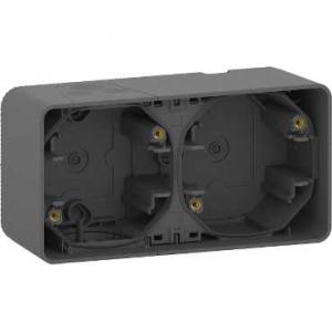 Mureva Styl Boîte 2 postes horizontale saillie IP55 IK08 gris SCHNEIDER MUR37914