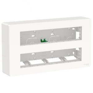 Unica boîte de concentration saillie complète 2 rang de 10 mod Blanc anti SCHNEIDER NU121020 2