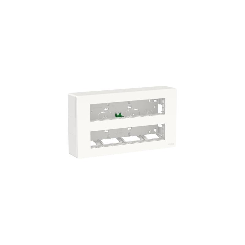Unica boîte de concentration saillie complète 2 rang de 10 mod Blanc anti SCHNEIDER NU121020