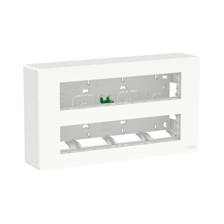 Unica boîte de concentration saillie complète 2 rang de 10 mod Blanc anti SCHNEIDER NU121020