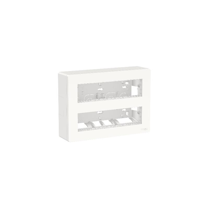 Unica boîte de concentration saillie complète 2 rang de 8 mod Blanc antim SCHNEIDER NU121820