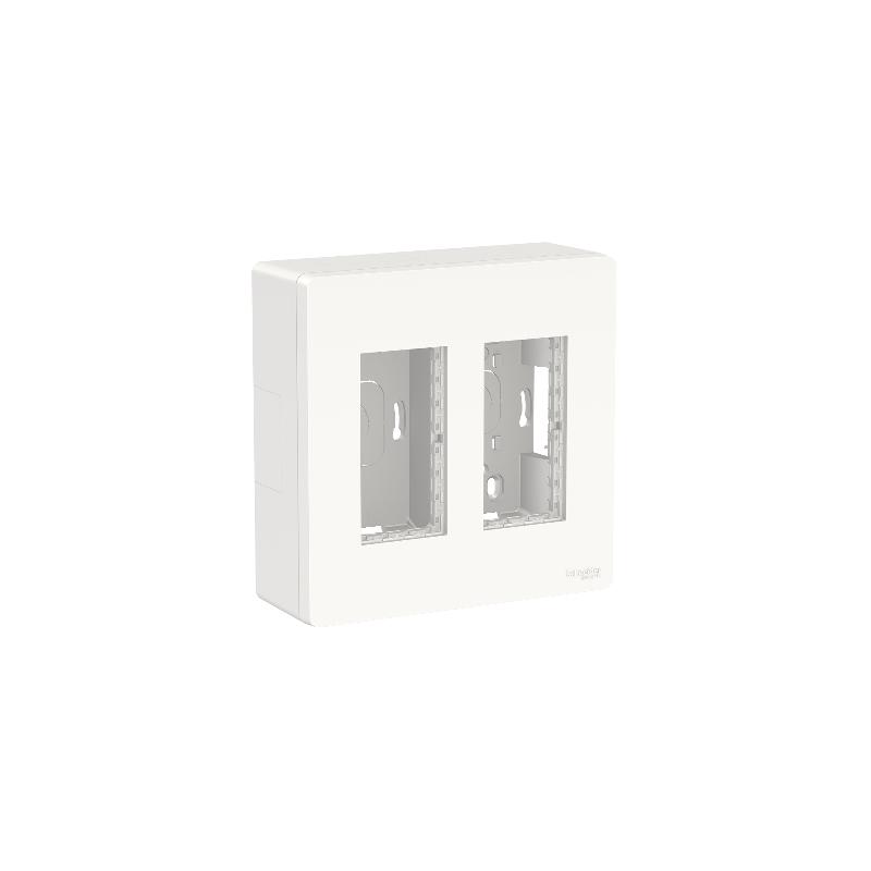 Unica boîte de concentration saillie complète 2 col de 4 mod Blanc SCHNEIDER NU122418